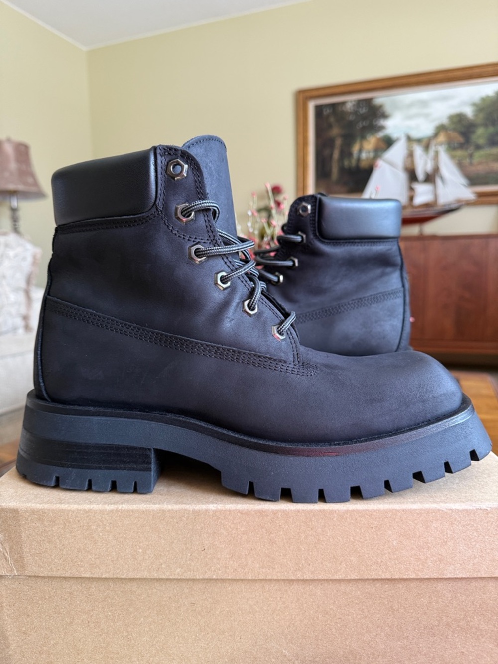 Steve Madden STOMPER Women’s Black Leather Platform Urban Boot Size EUR41 - Picture 3 of 17